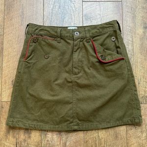 BDG | army green mini skirt with gold down pockets